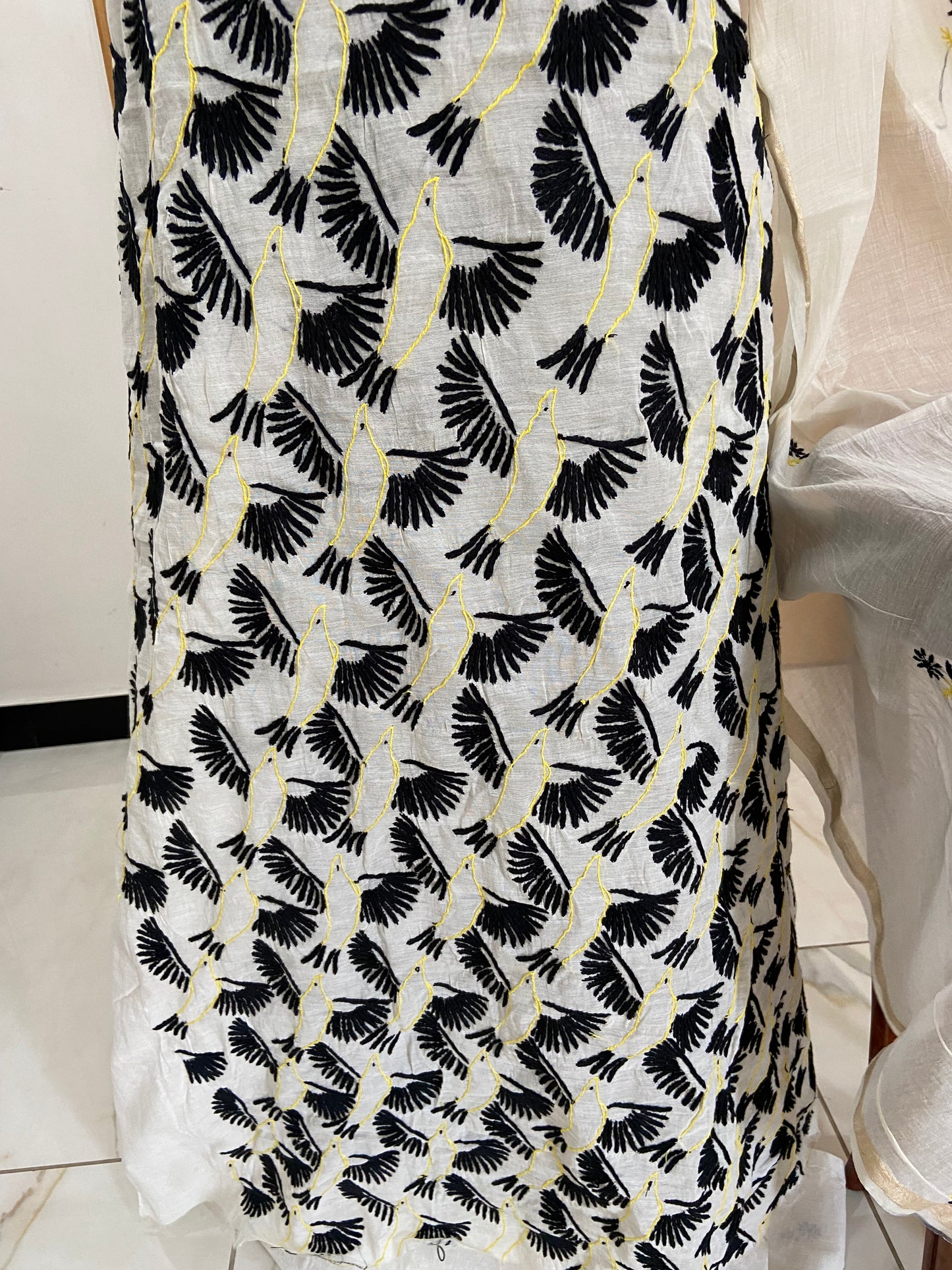 Mul chanderi kurta set