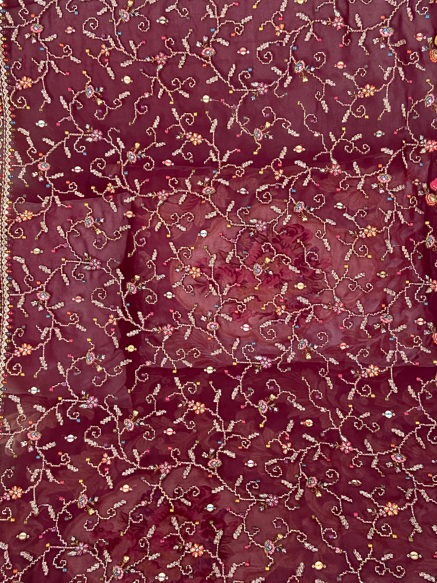 Parsi gara Mechine embroidered