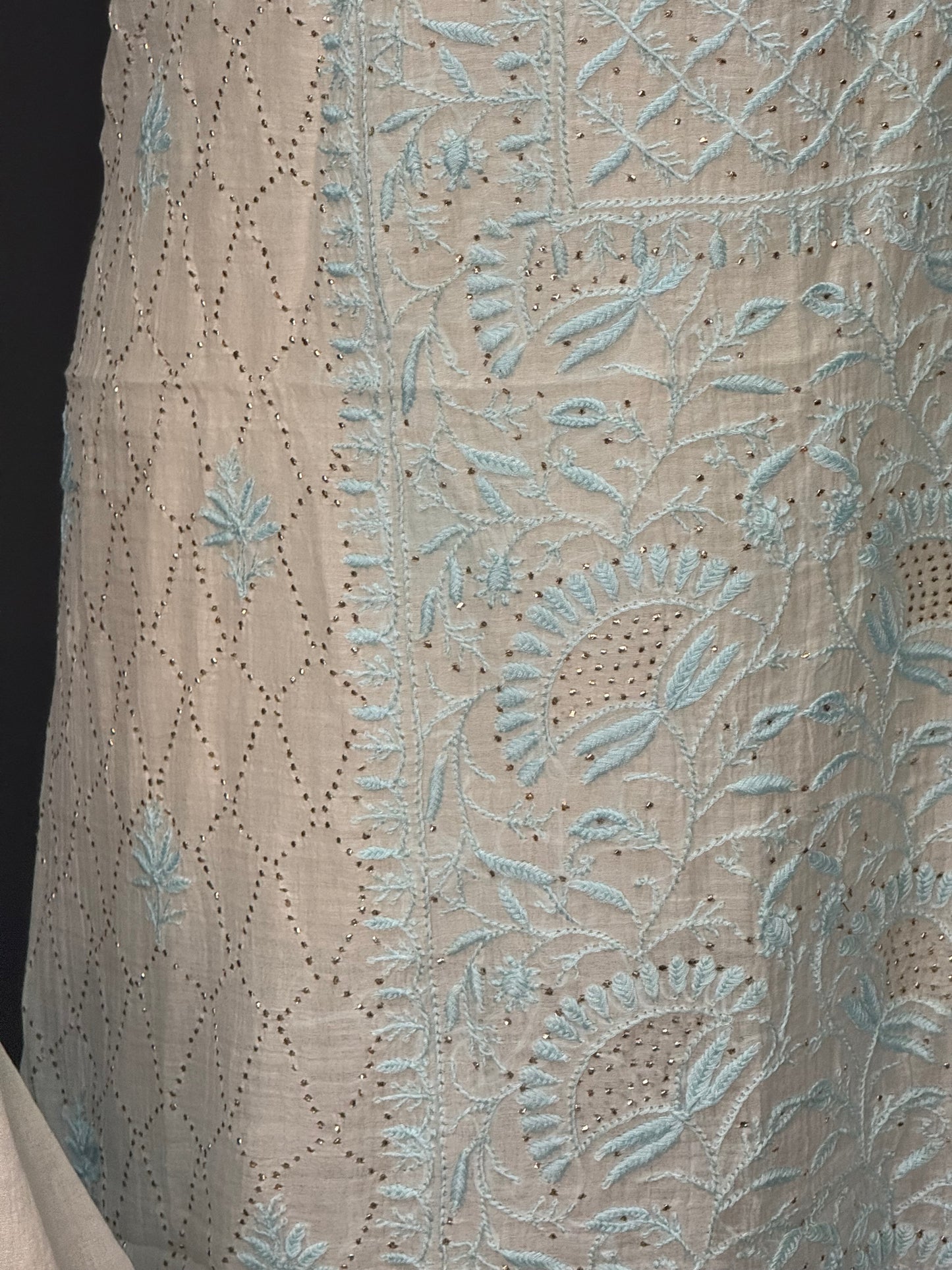 Mul chanderi kurta set mukesh ferozi