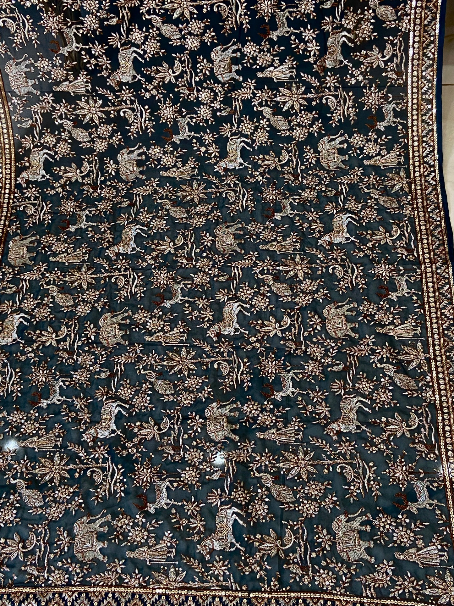 Parsi gara Mechine embroidered