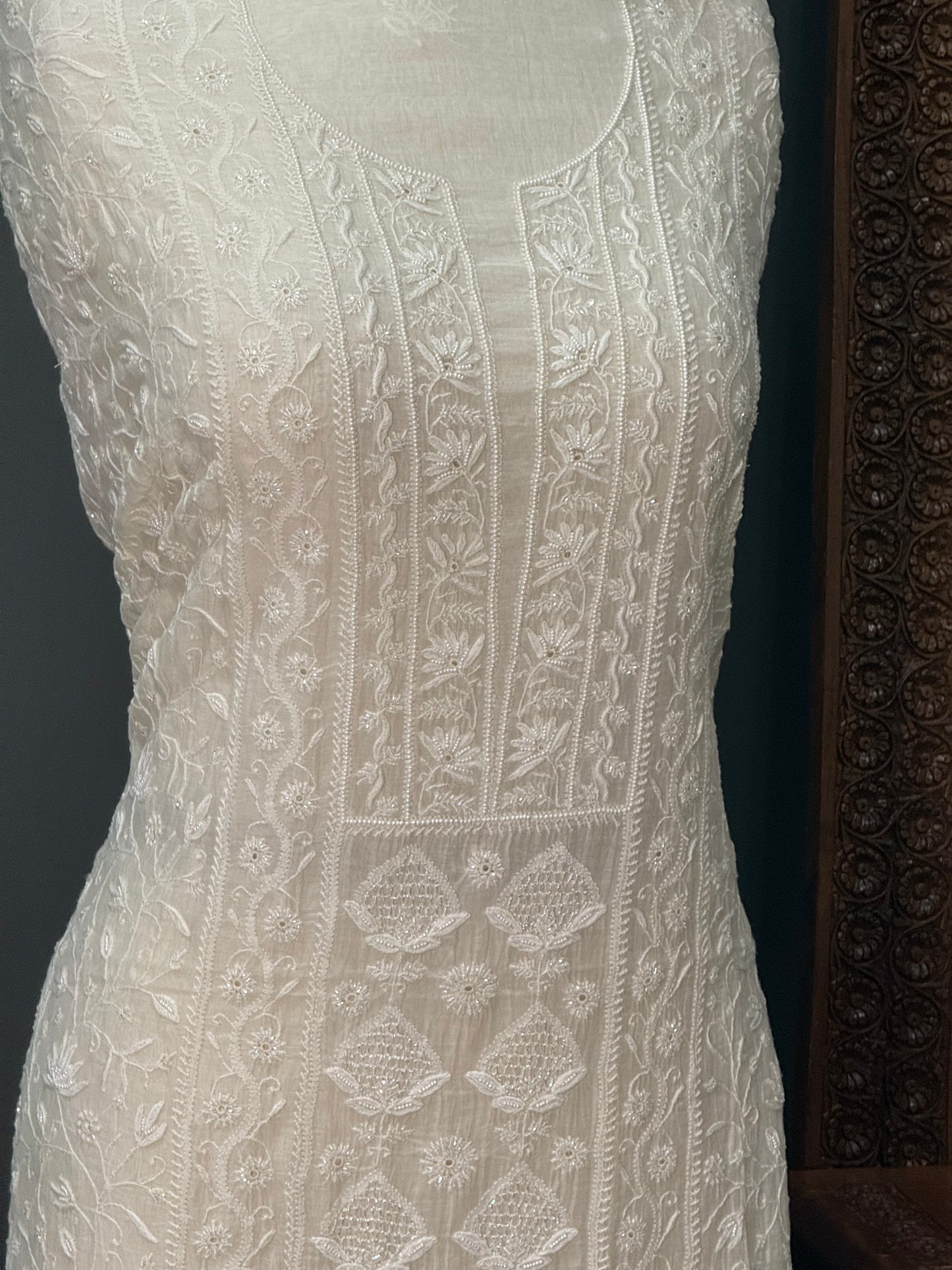 Mul chanderi kurta set