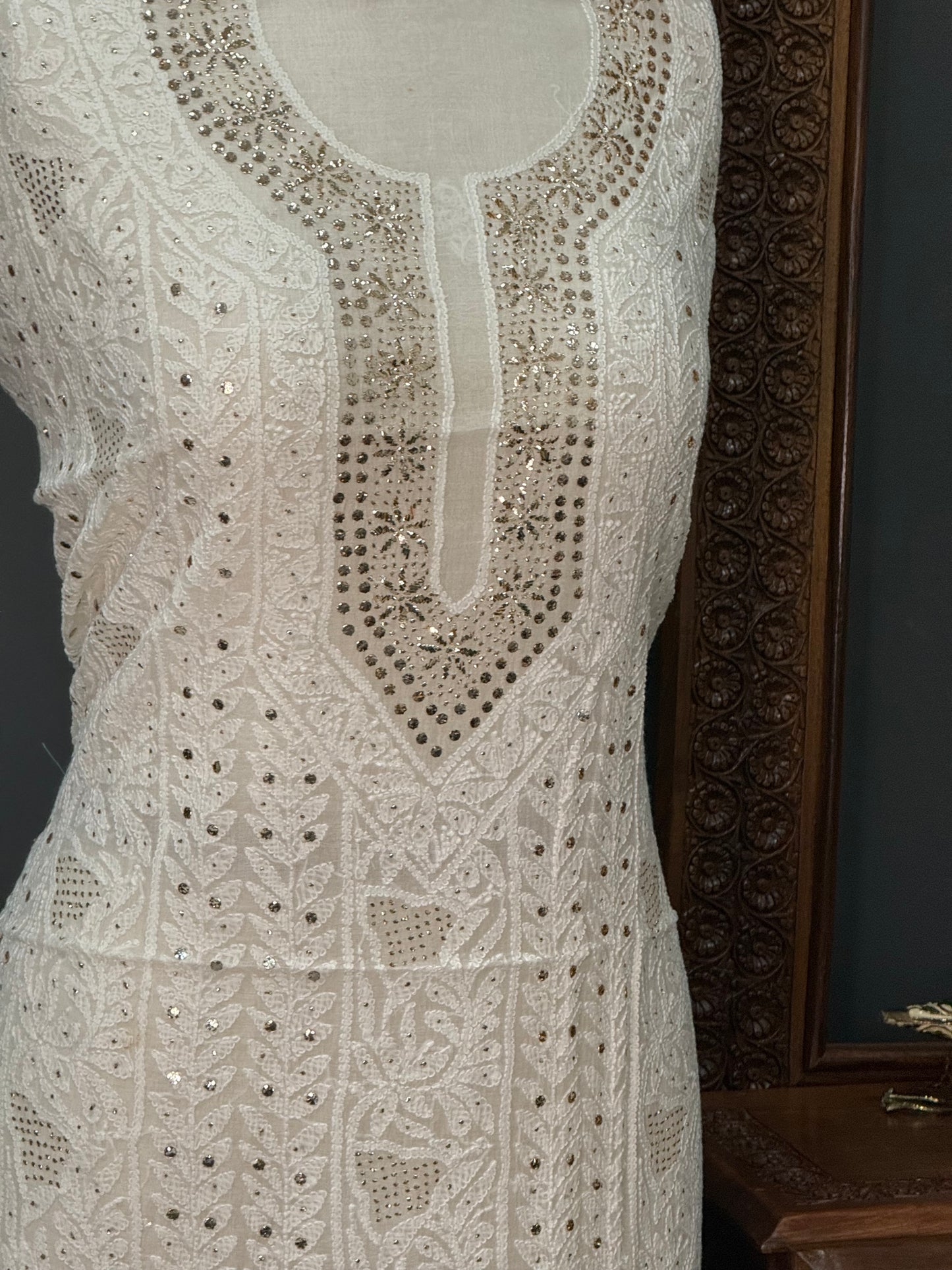 Mul chanderi kurta set