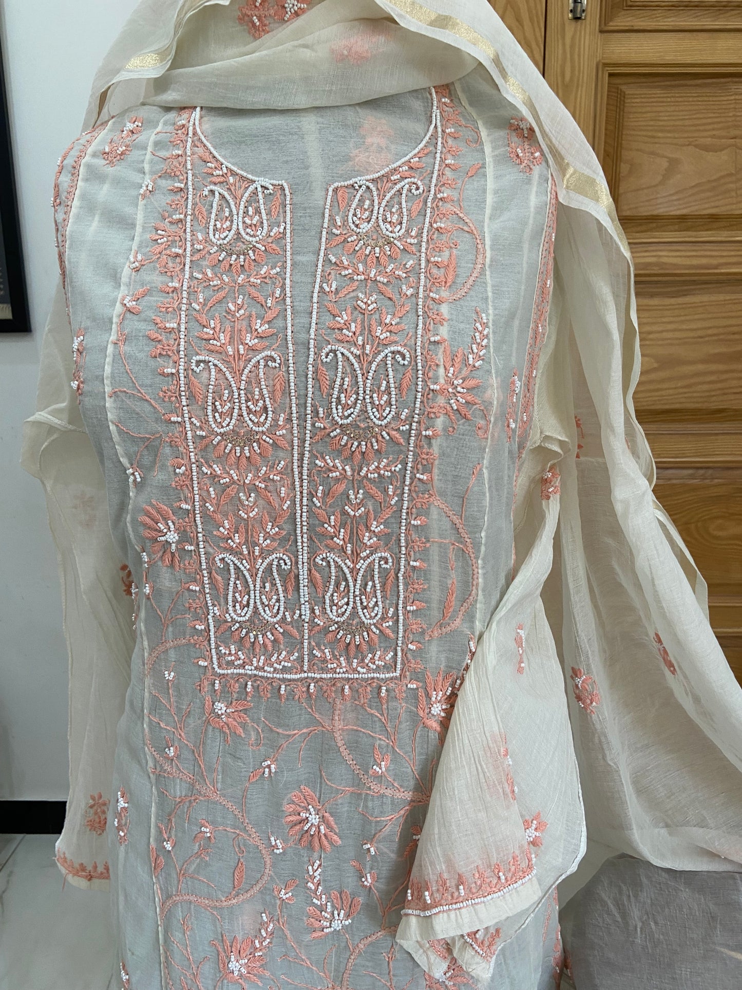 Mul chanderi kurta set