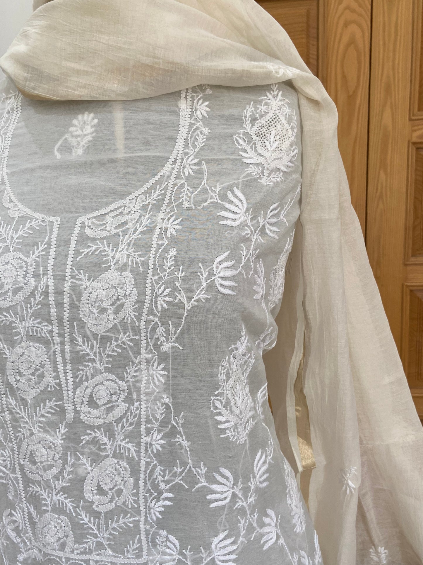 Mul chanderi kurta set