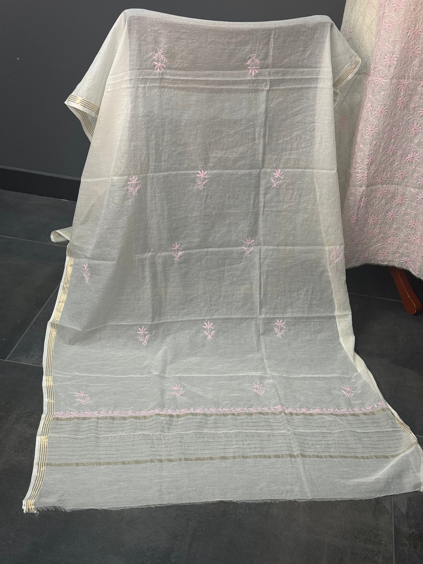 Mul chanderi kurta set mukesh