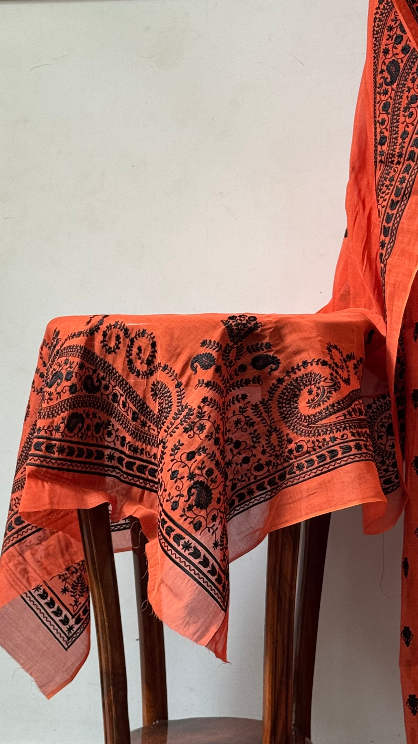 Pure silk lawn embroidered