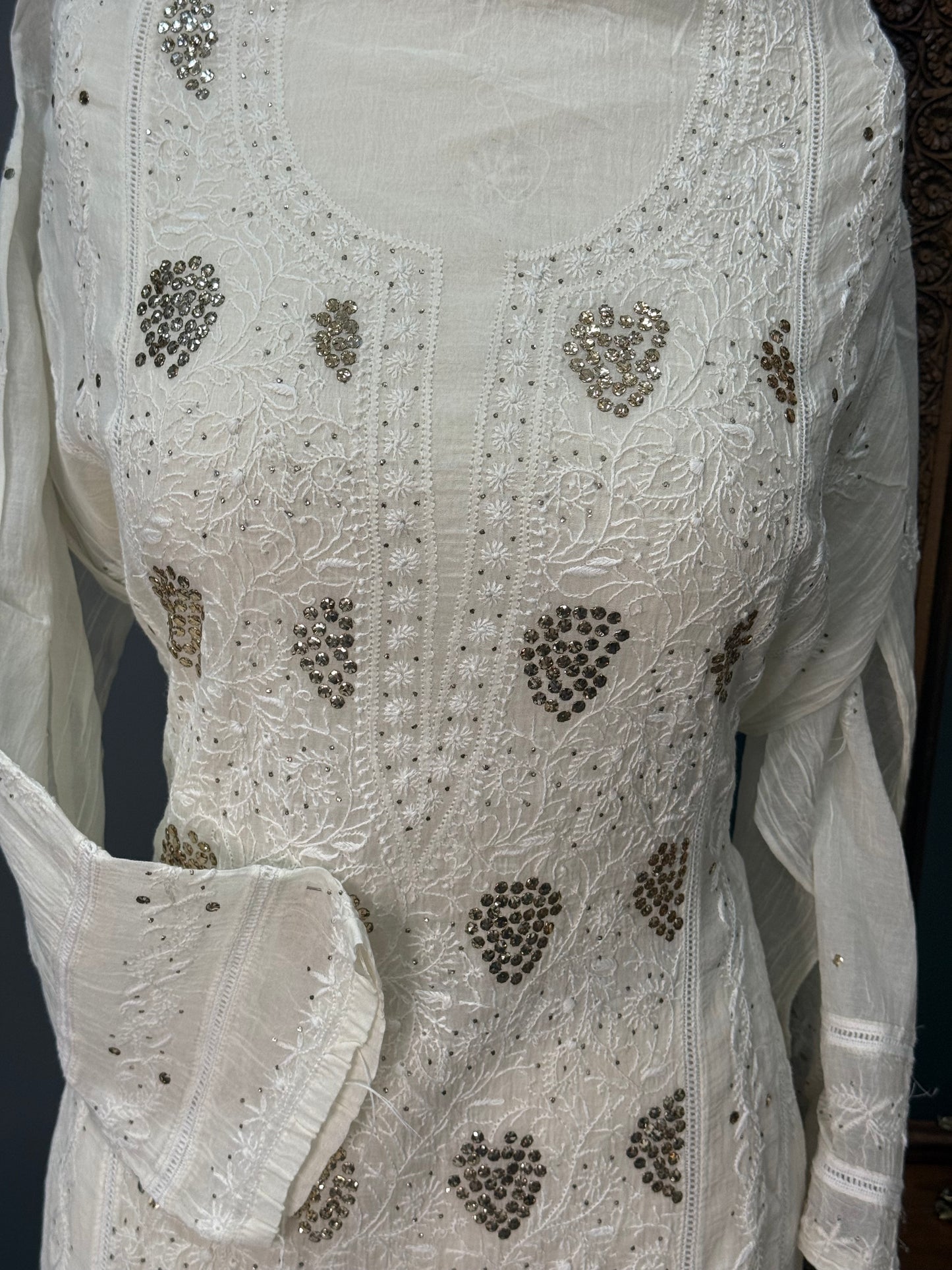 Mul chanderi kurta set