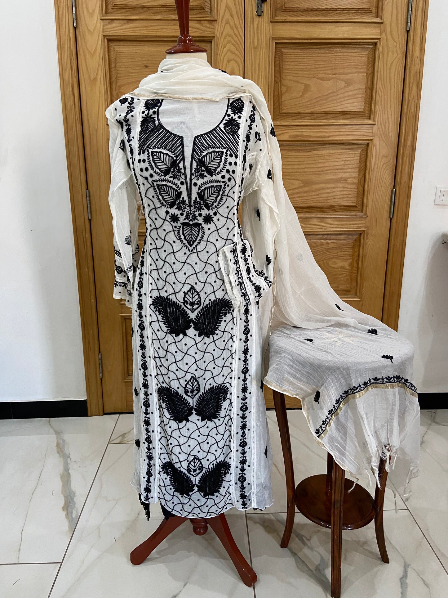Mul chanderi kurta set