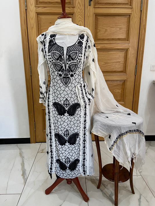 Mul chanderi kurta set