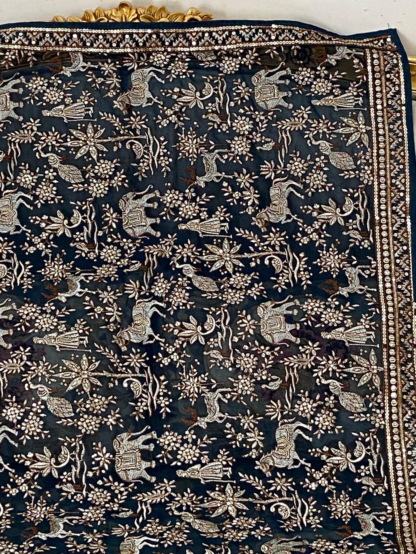 Parsi gara Mechine embroidered