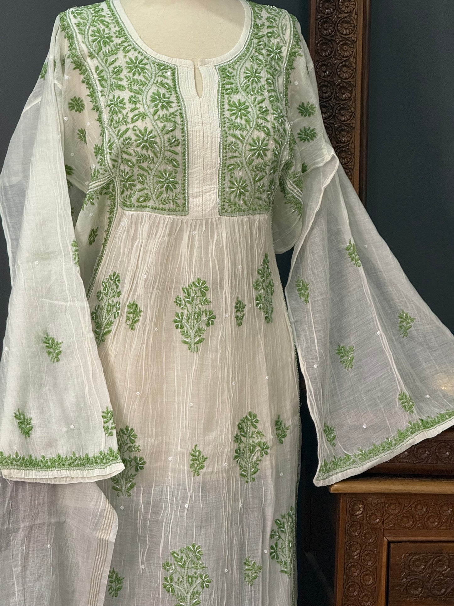 Mul chanderi gown
