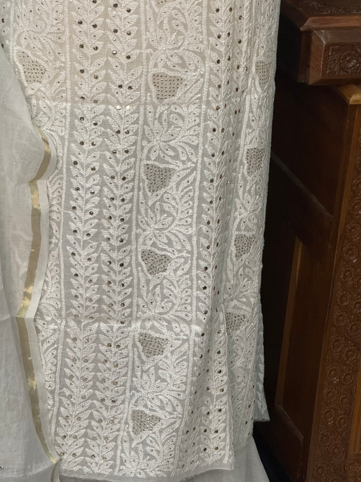 Mul chanderi kurta set