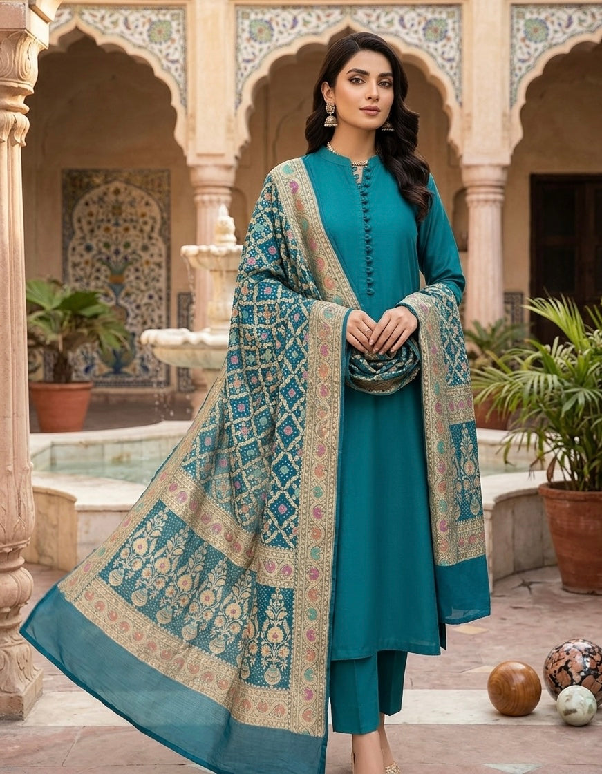 Pure Georgette neem Zari with mena kari