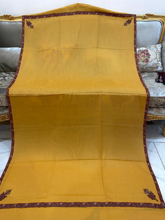 Toosh pashmina sui 4 side embroidered boarder