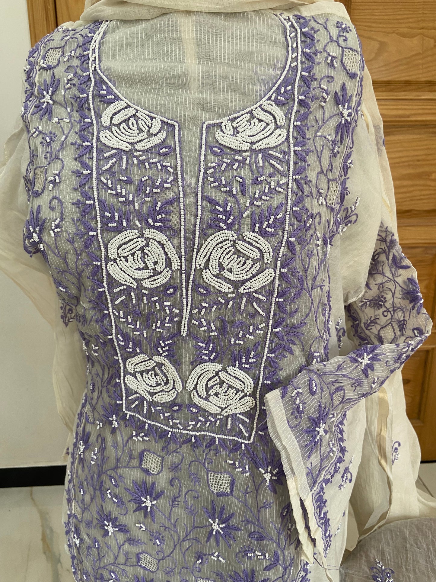 Mul chanderi kurta set