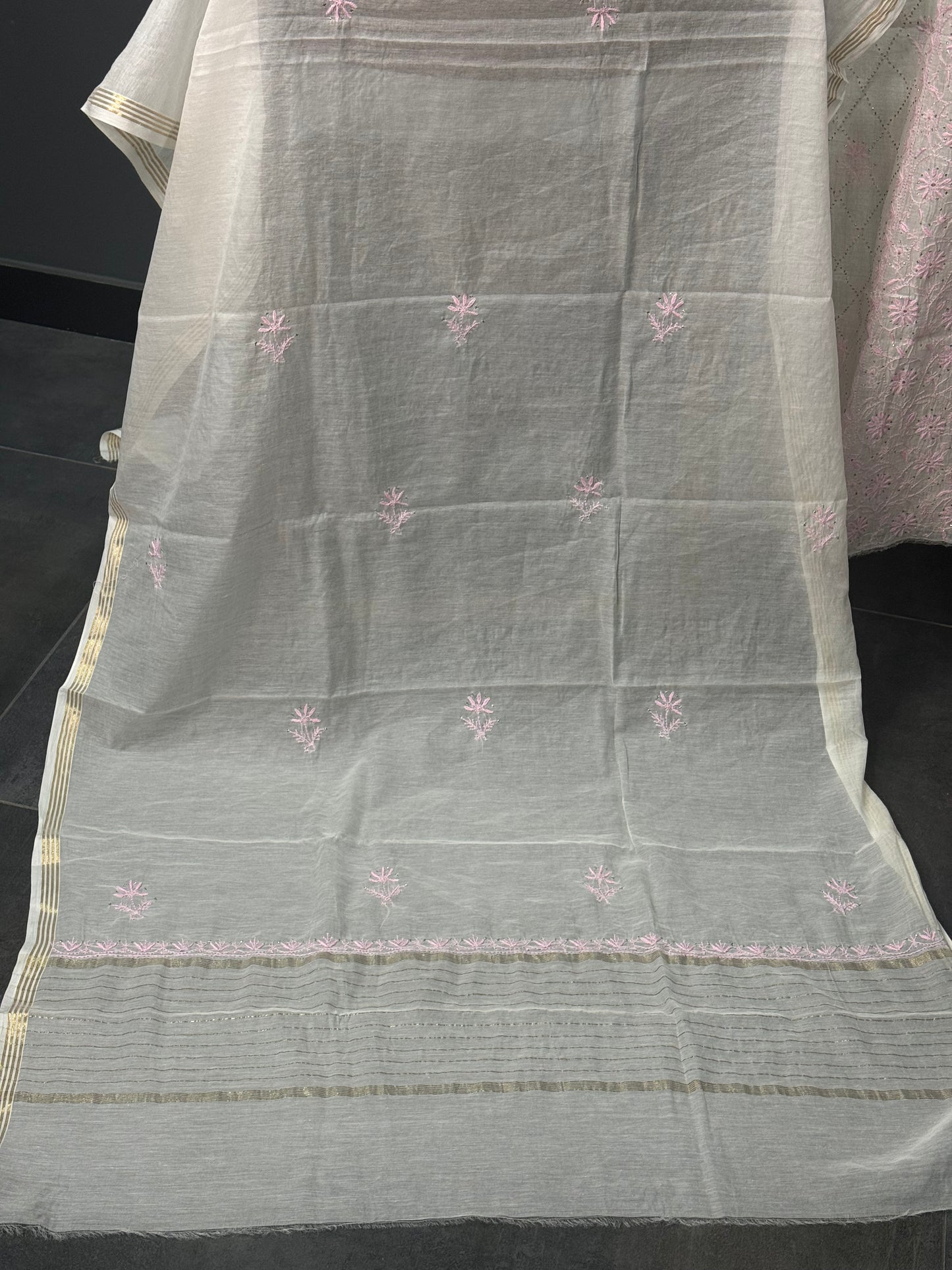 Mul chanderi kurta set mukesh
