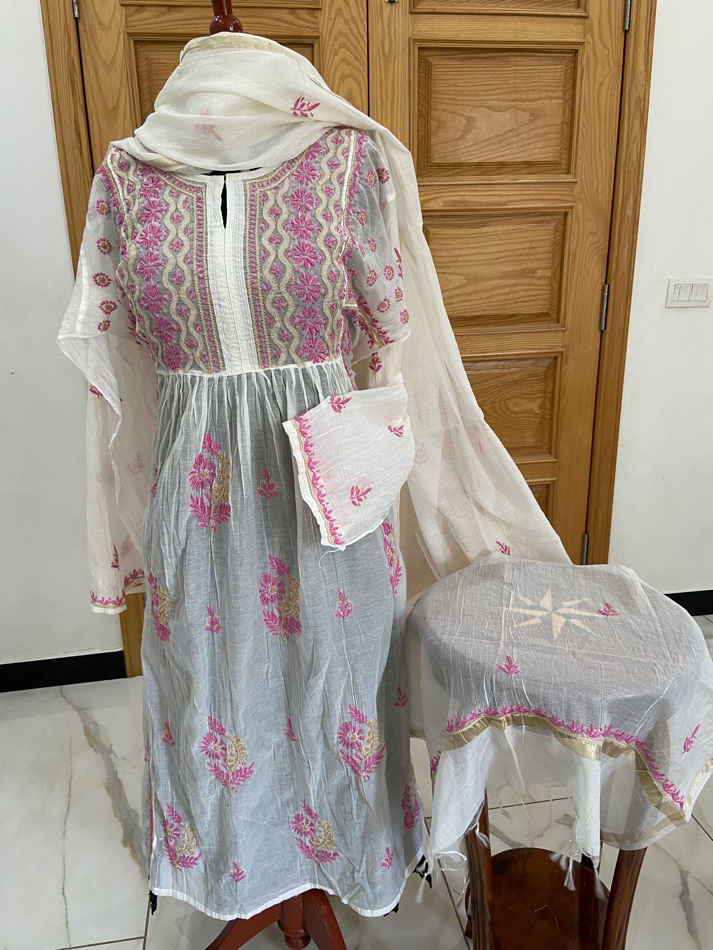 Mul chanderi kurta set