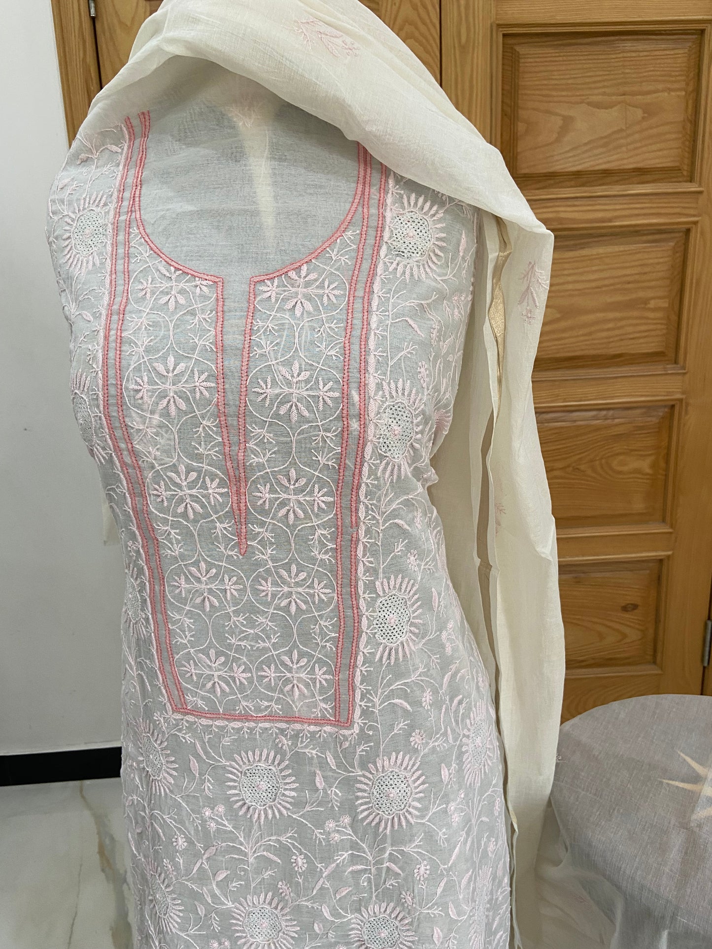 Mul chanderi kurta set