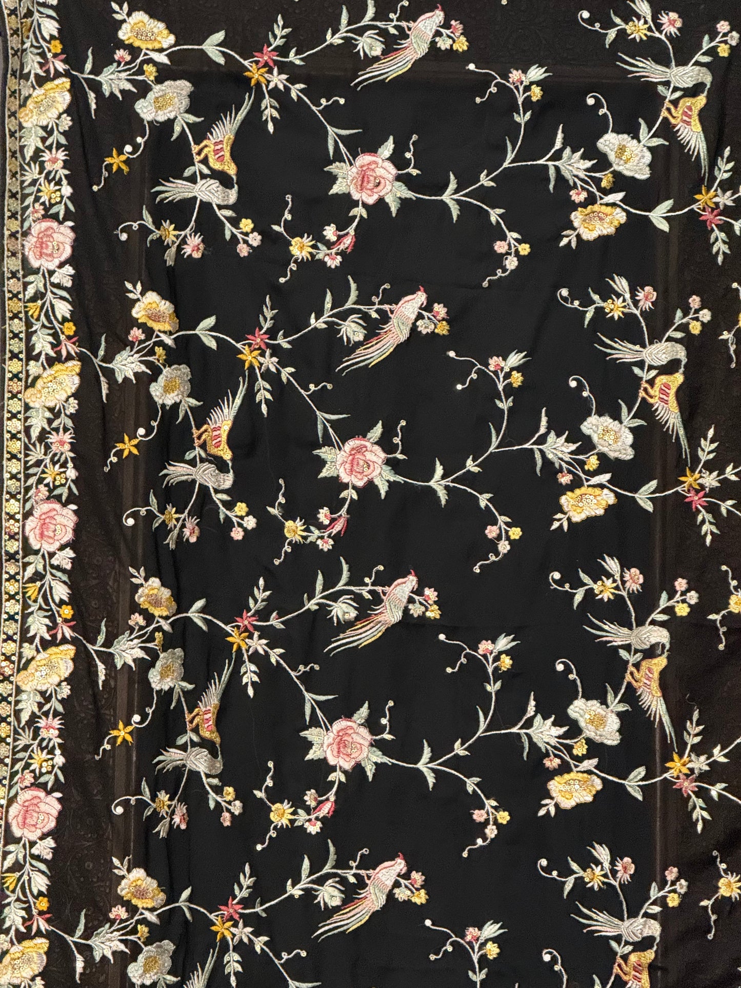 Parsi gara Mechine embroidered