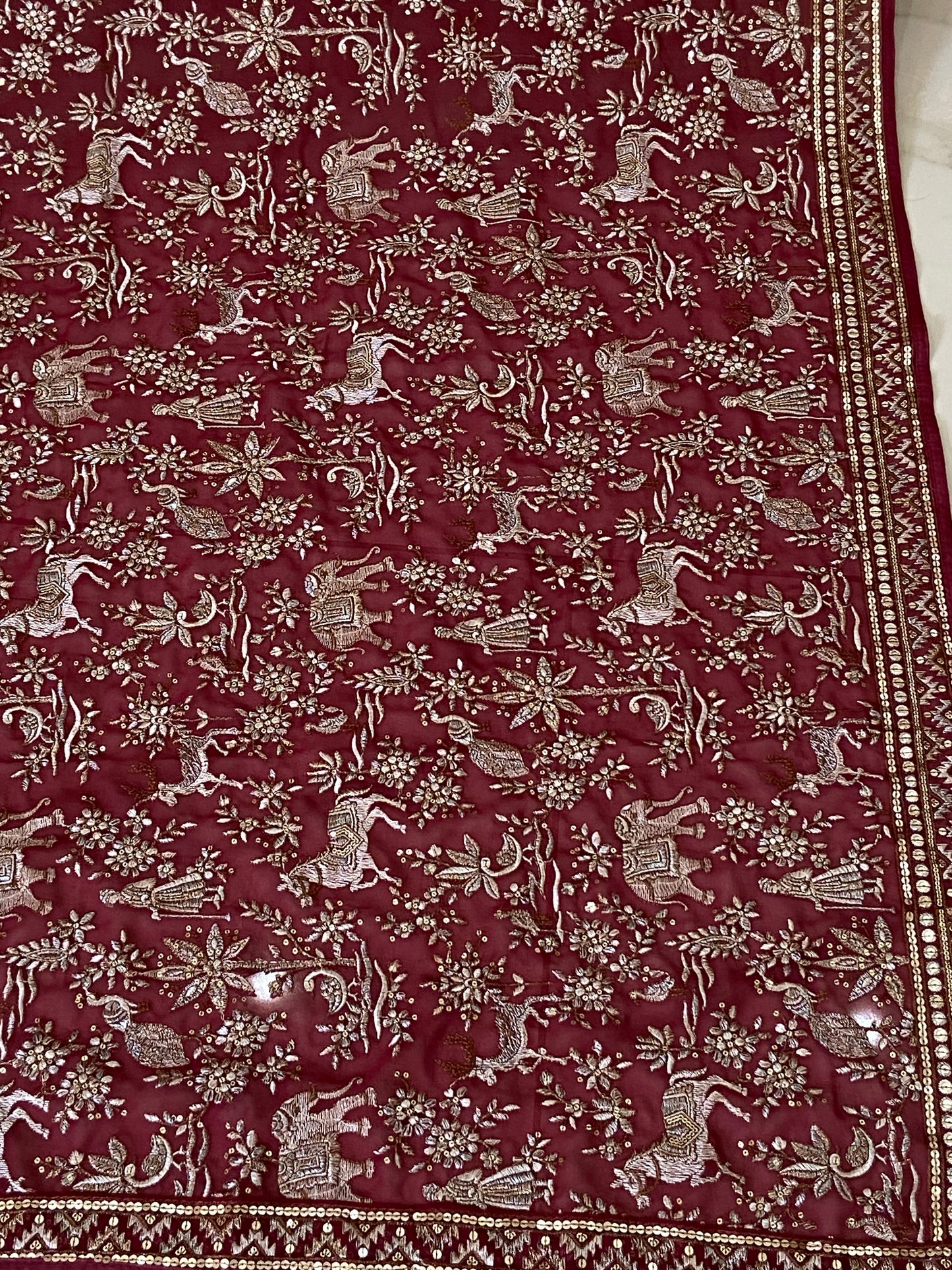 Parsi gara Mechine embroidered