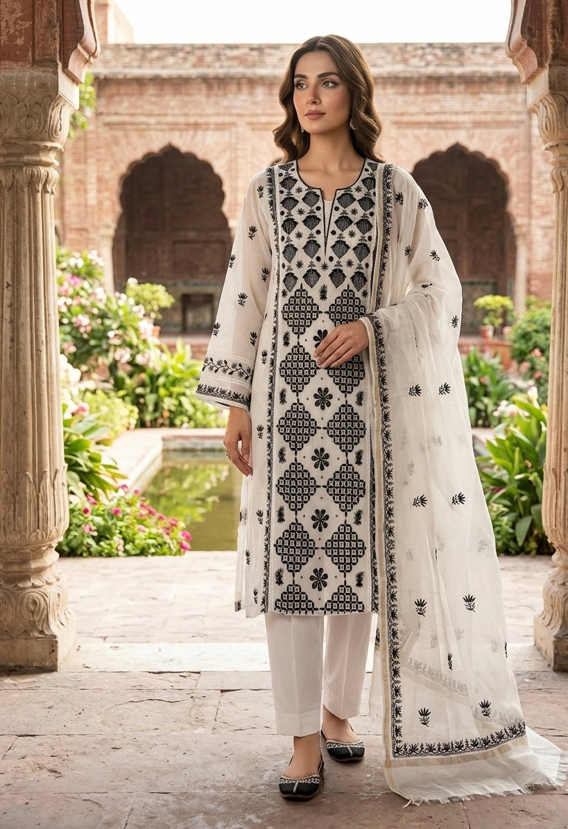 Mul chanderi kurta set