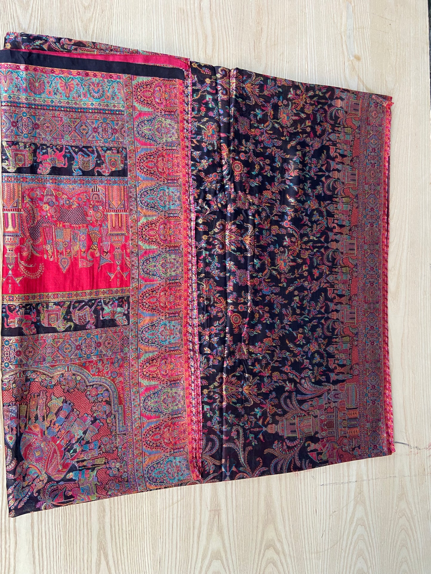 Pure kani silk saree black