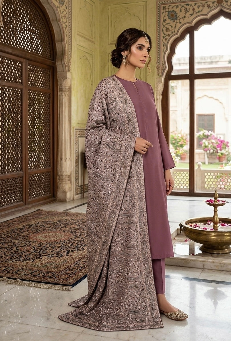 Kashmiri duppata Mechine embroidered