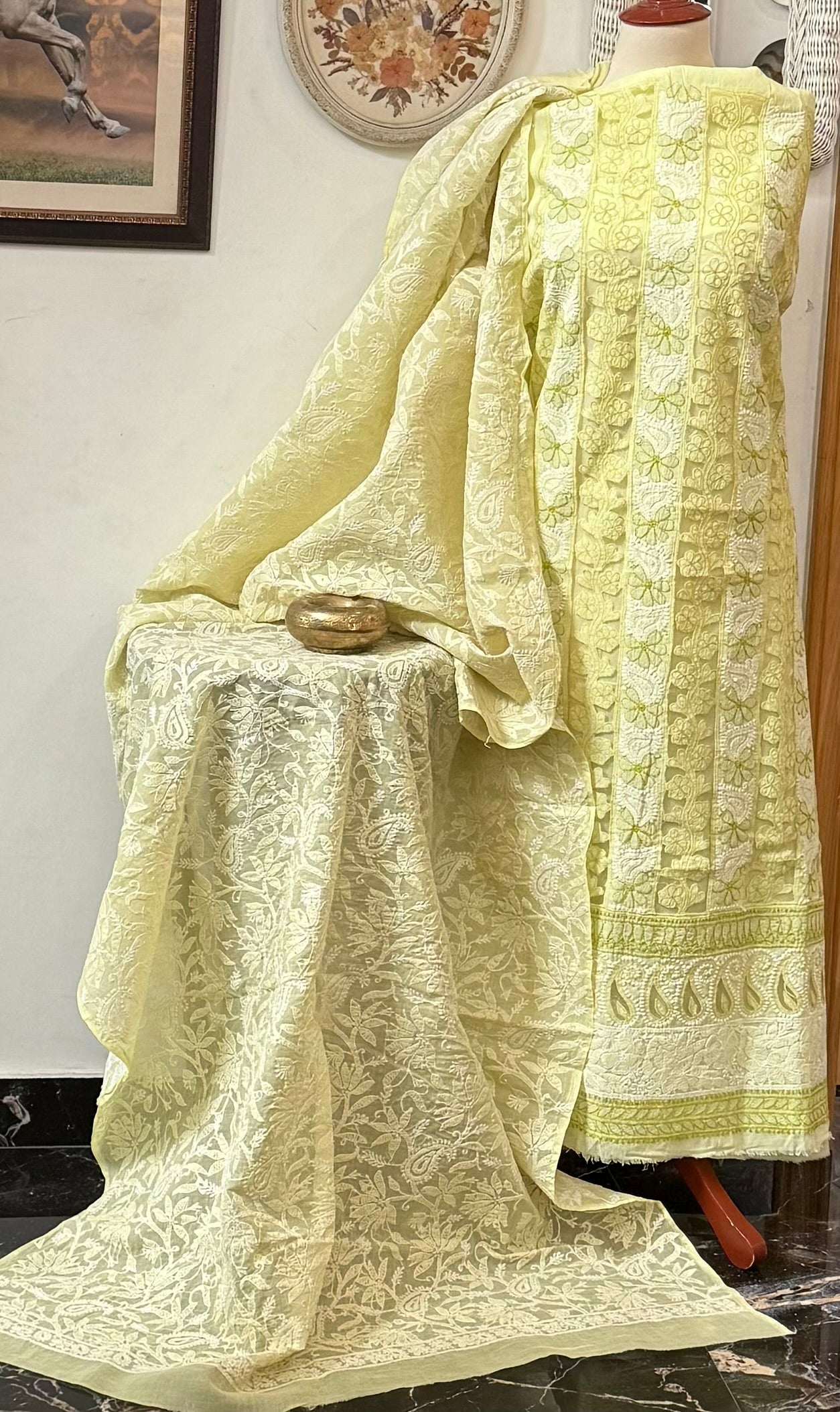 Soft cotton lawn kurta with cotton lawn duppata
