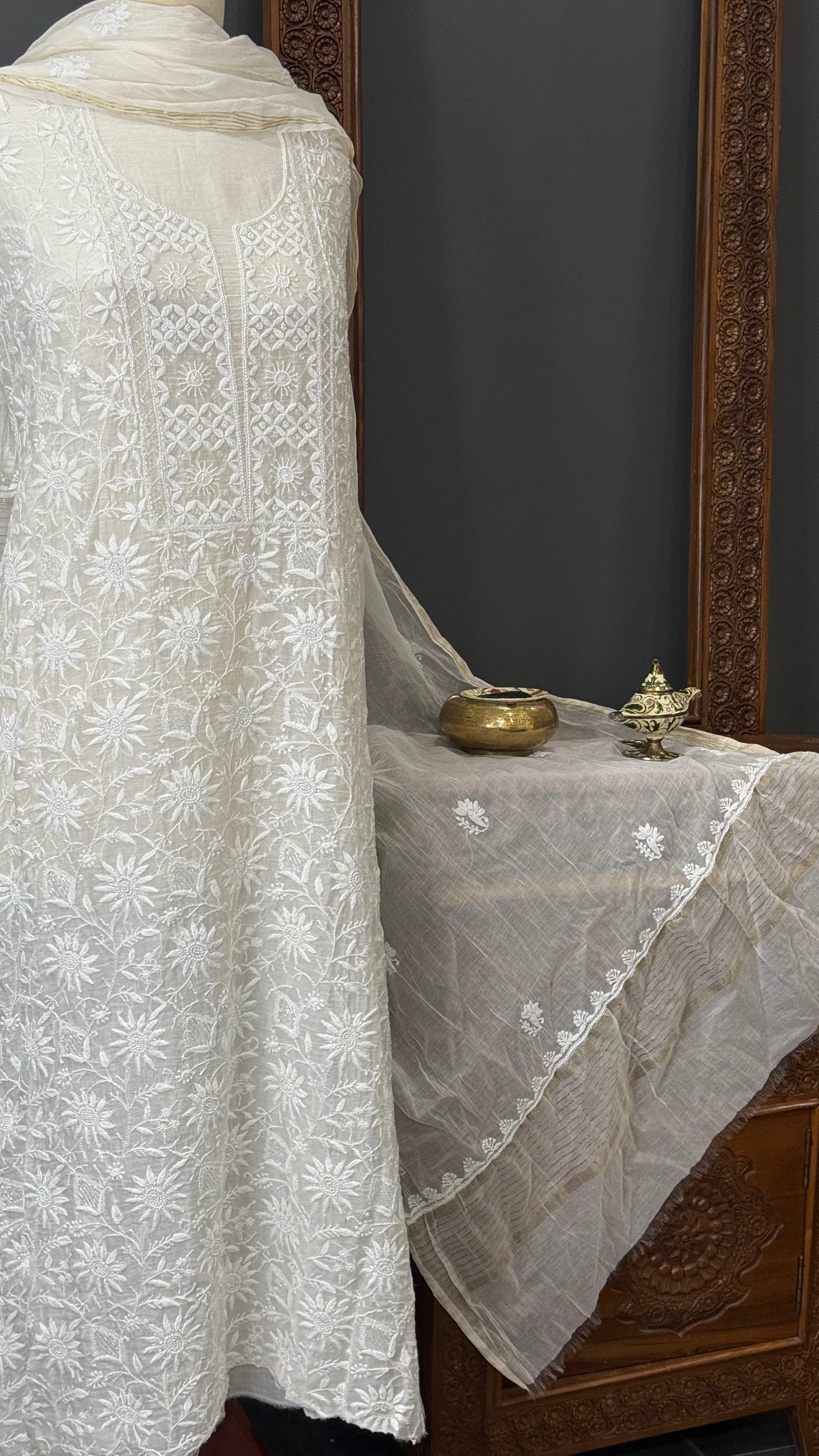 Mul chanderi kurta set b