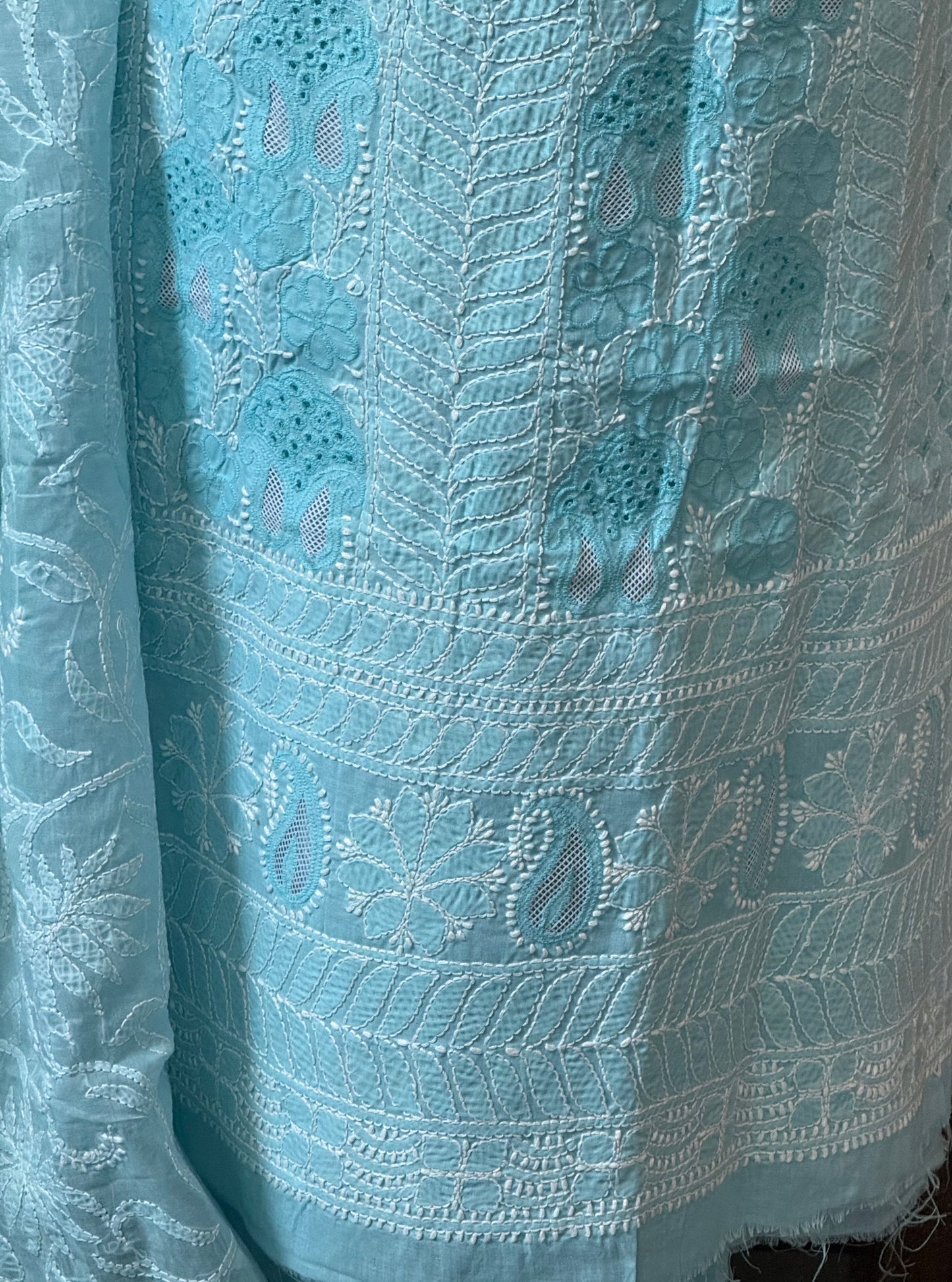 Soft cotton lawn  kurta with cotton lawn duppata hand work