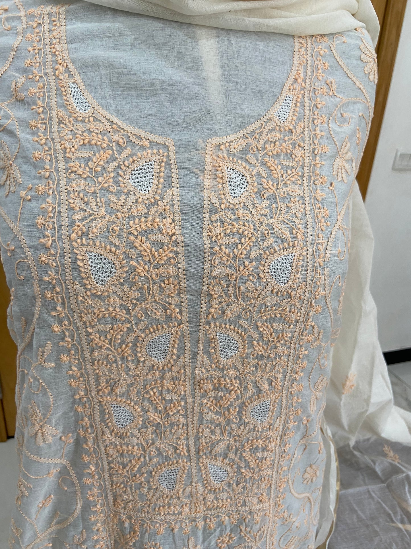Mul chanderi kurta set