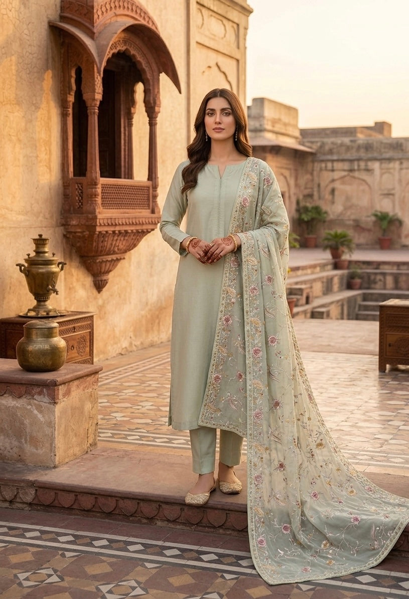 Parsi gara Mechine embroidered