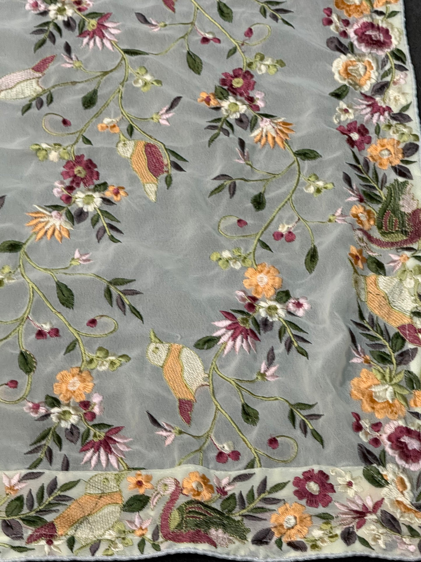 Parsi gara Mechine embroidered
