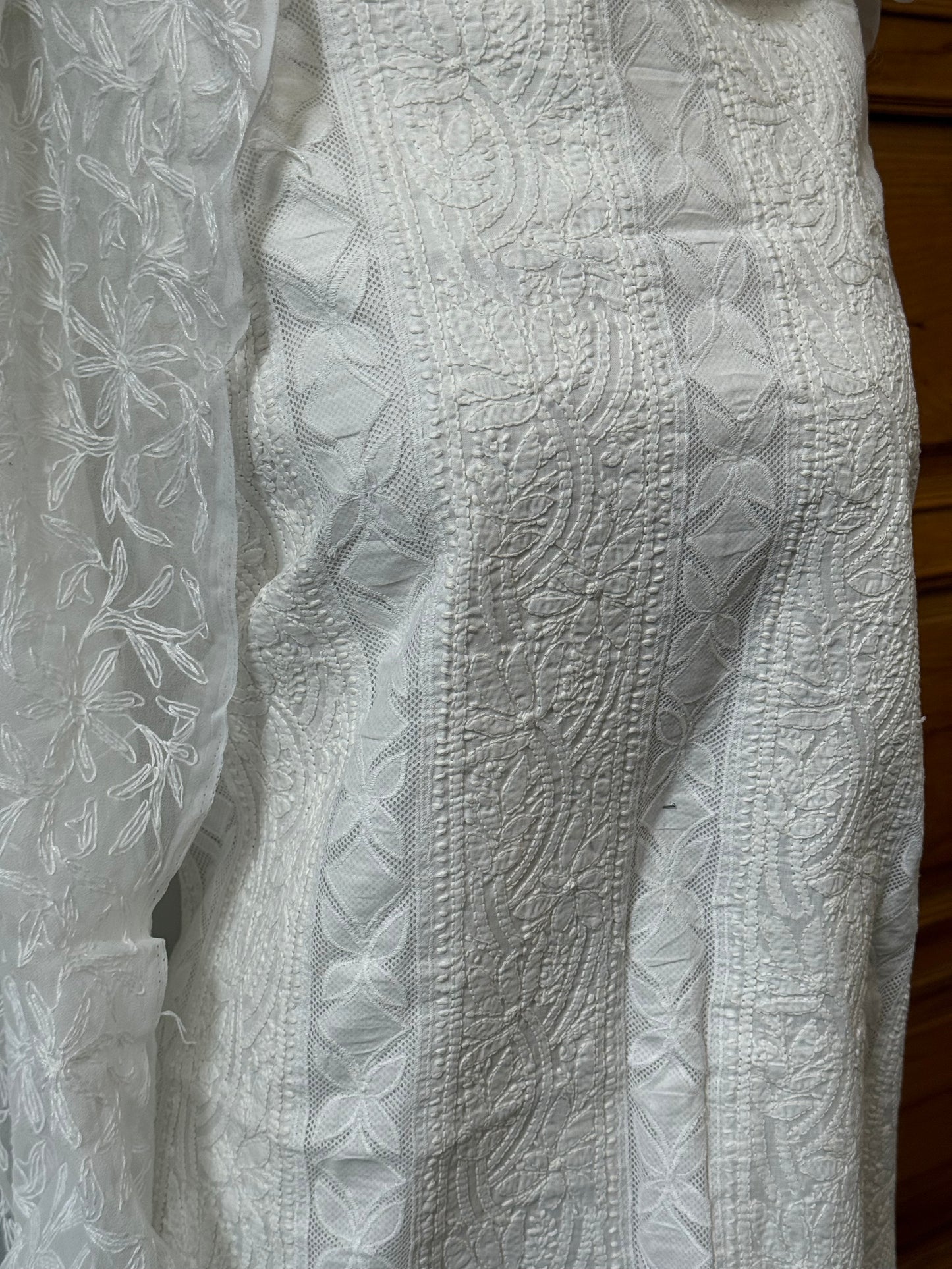 Soft cotton lawn  kurta with chiffon duppata hand work
