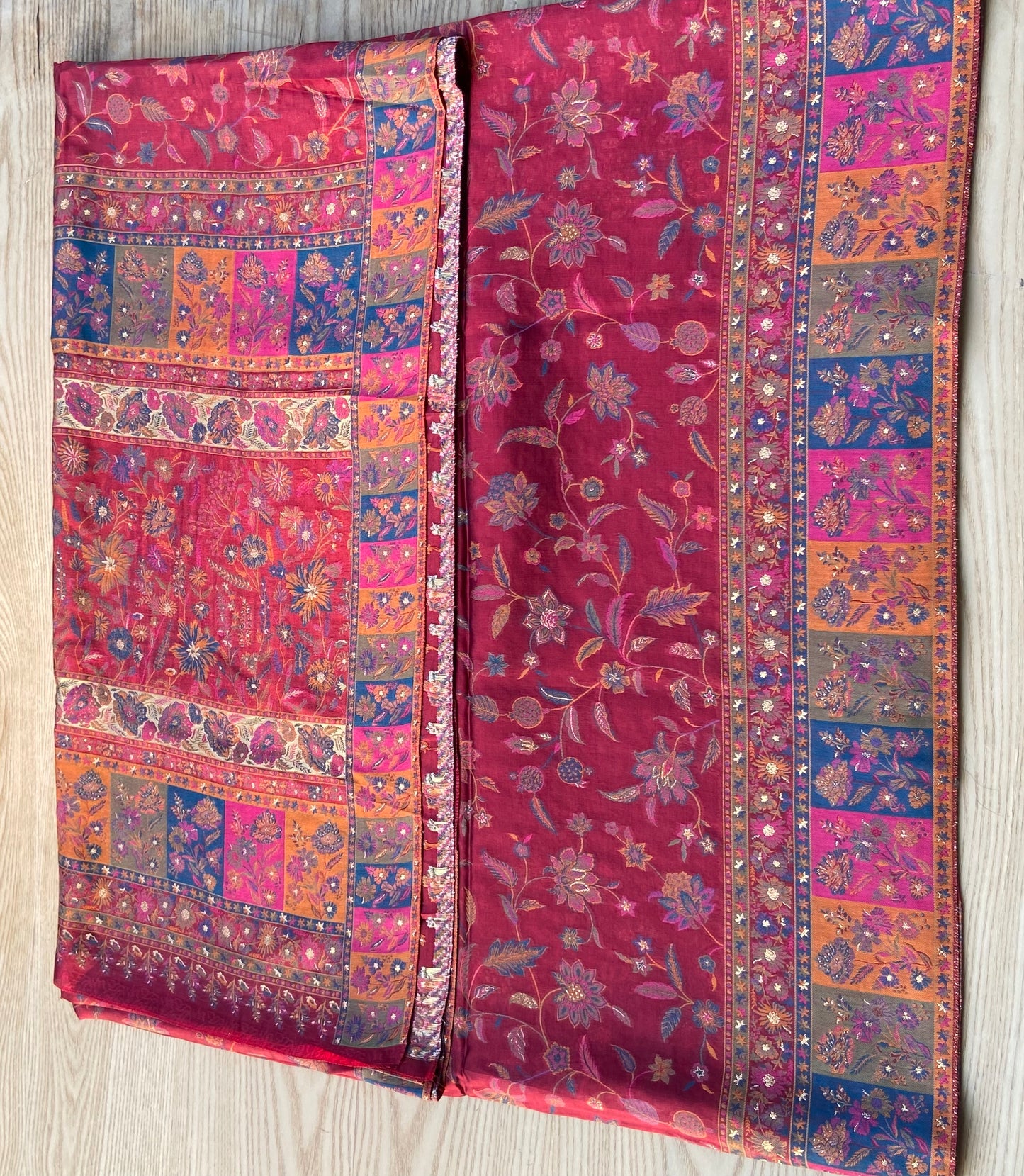 Pure kani silk saree maroon