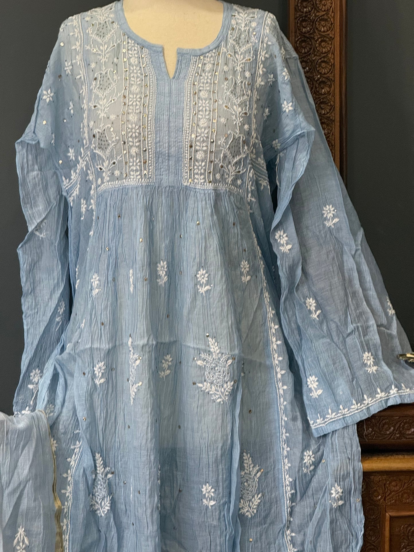 Mul chanderi gown