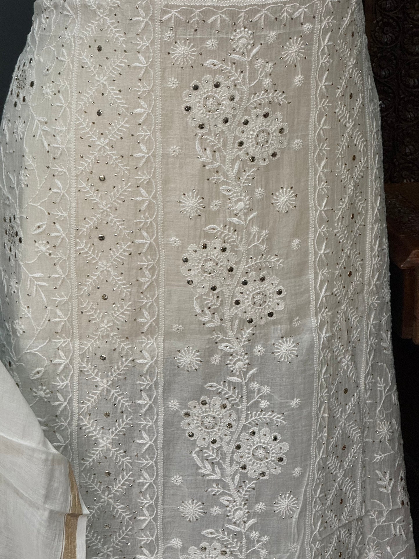 Mul chanderi kurta set