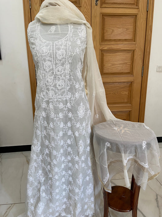 Mul chanderi kurta set