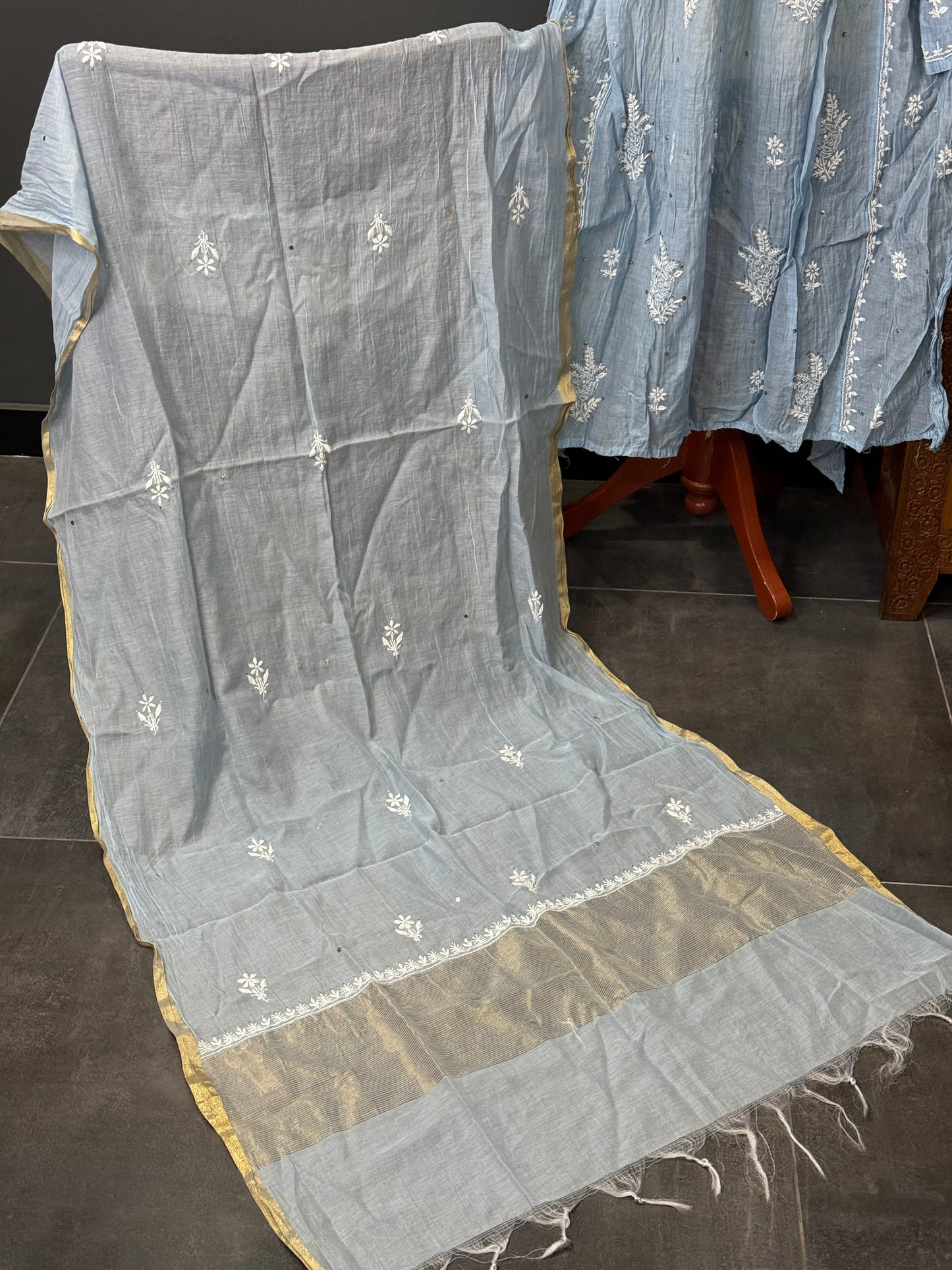 Mul chanderi gown