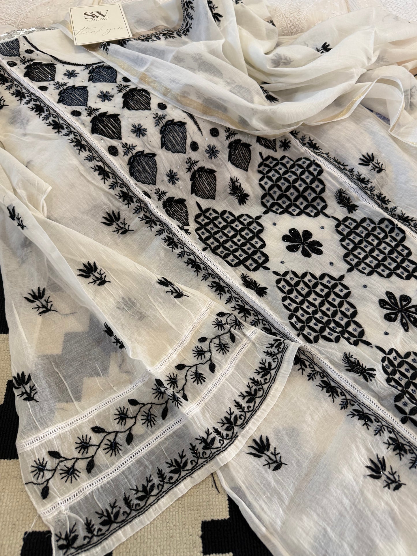 Mul chanderi kurta set