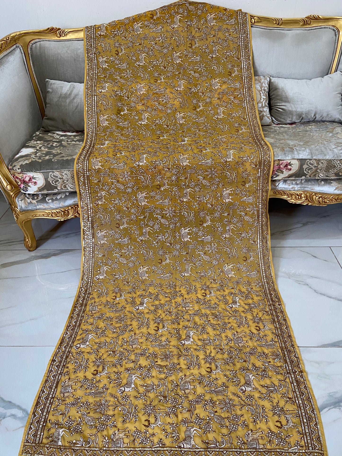 Parsi gara Mechine embroidered