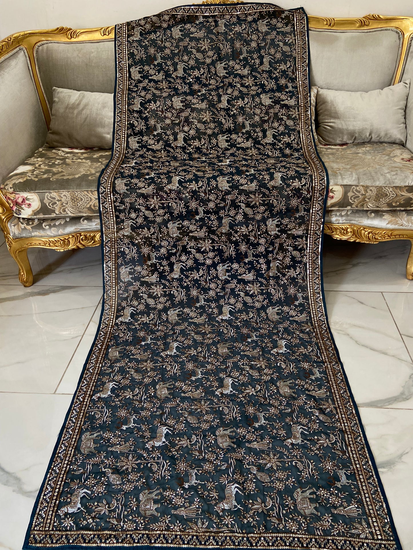 Parsi gara Mechine embroidered