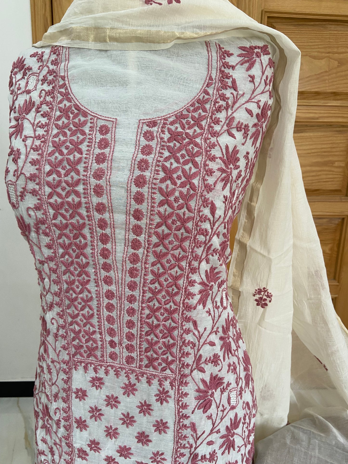 Mul chanderi kurta set