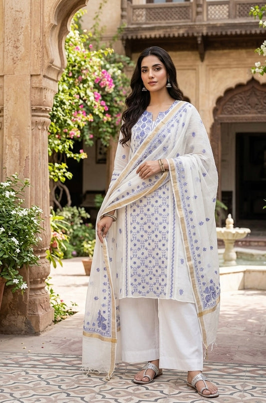 Mul chanderi kurta set new