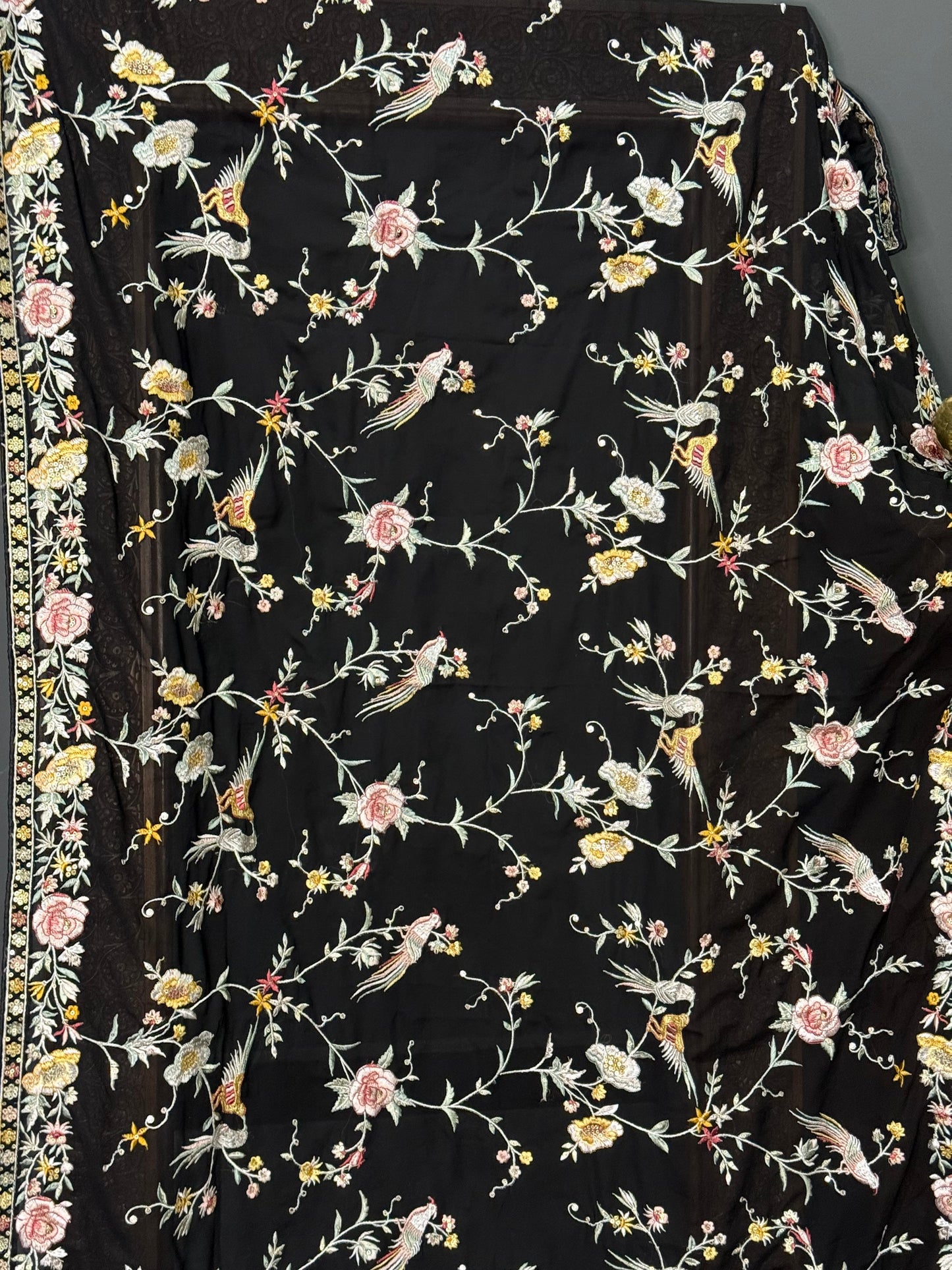 Parsi gara Mechine embroidered