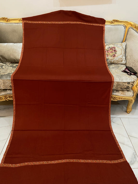 Toosh pashmina sui 4 side embroidered boarder