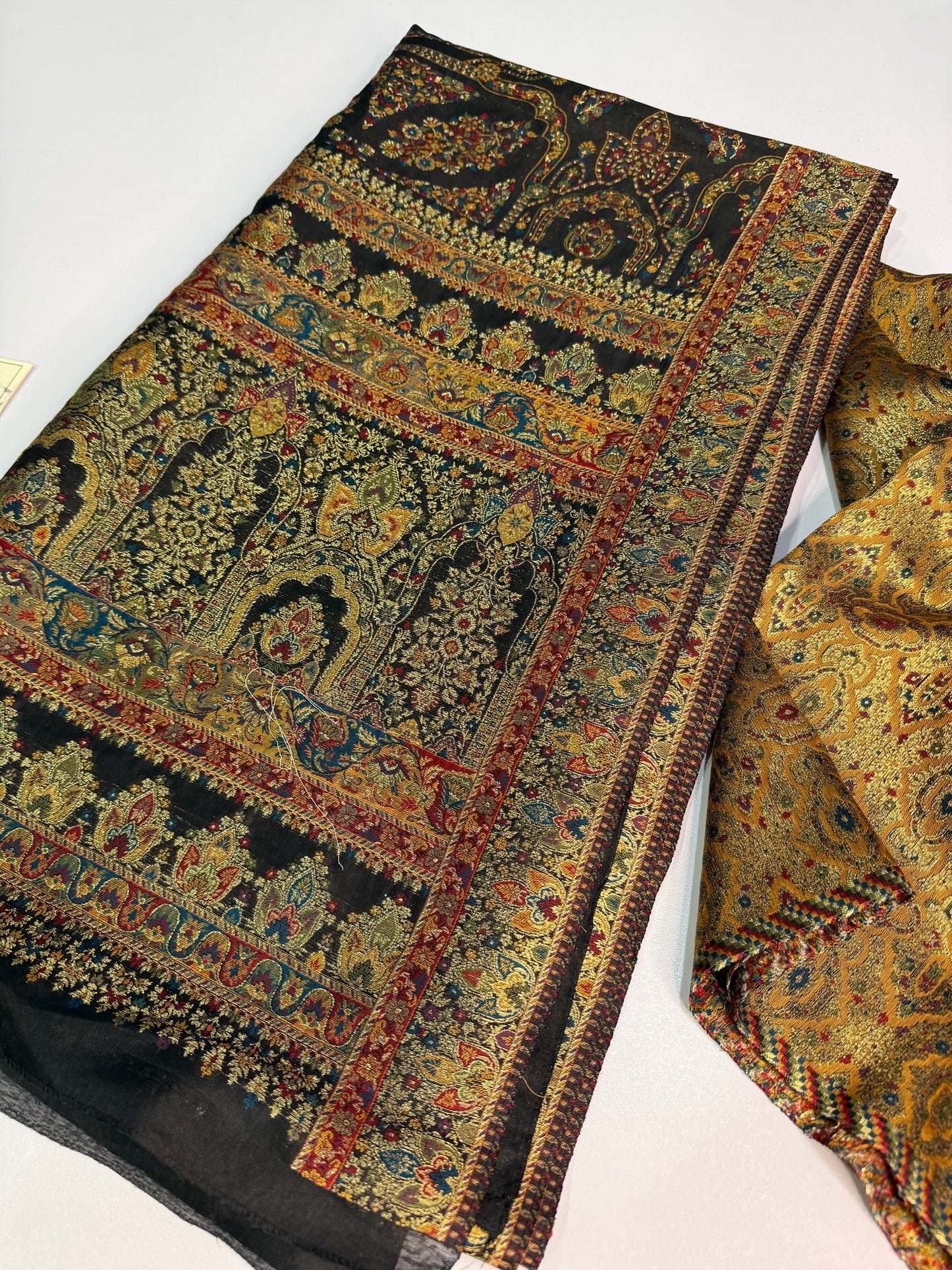 Pure kani silk saree Black
