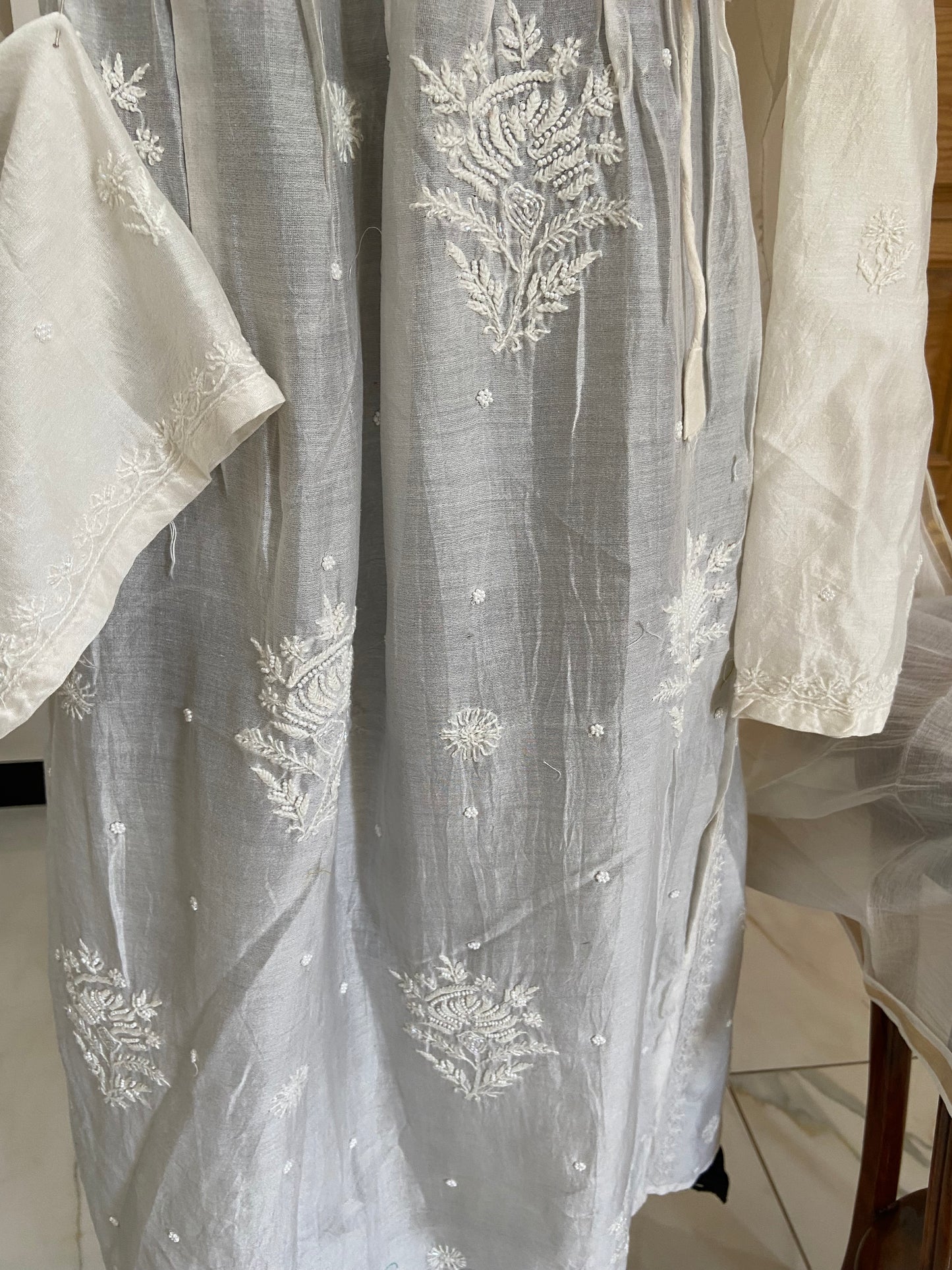Mul chanderi kurta set