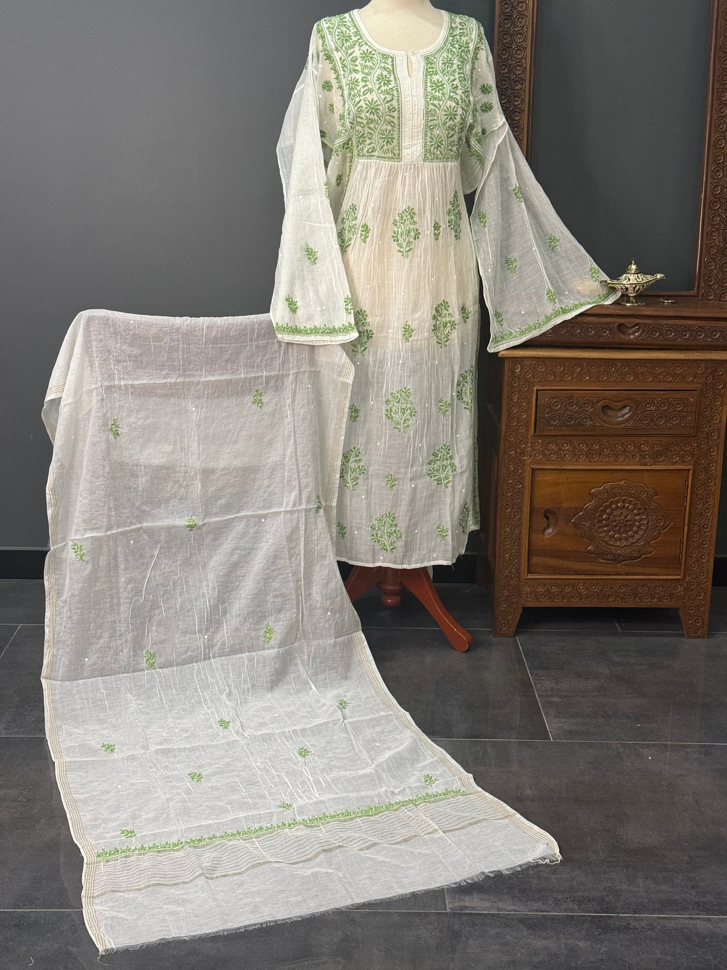 Mul chanderi gown