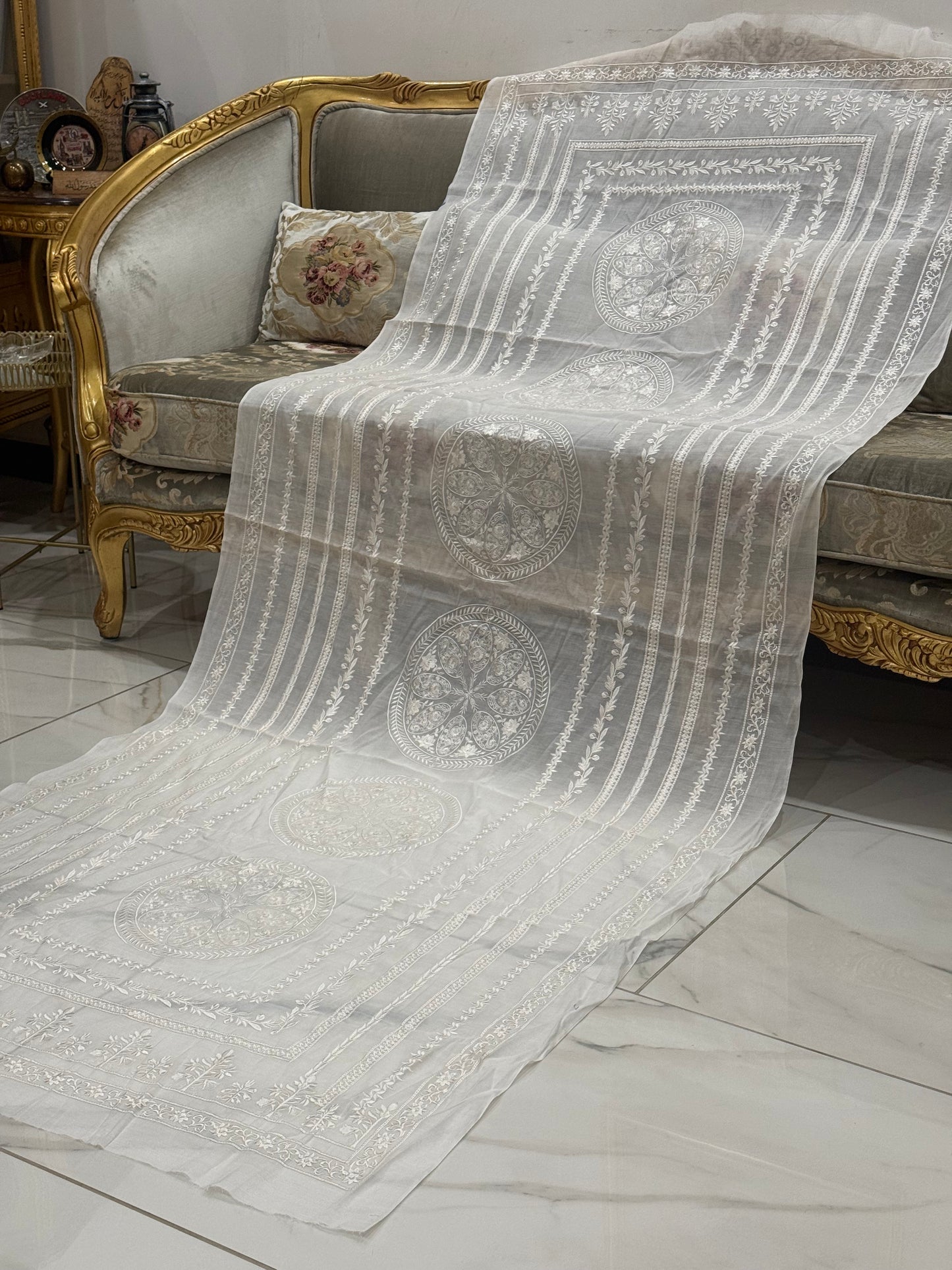 Pure chanderi silk lawn duppata